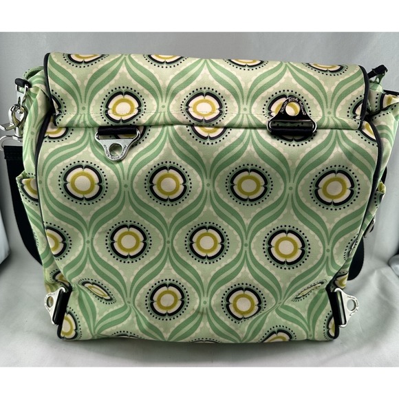 PETUNIA PICKLE BOTTOM Boxy Backpack DIAPER BAG Changing Pad Aqua Floral - Picture 3 of 13